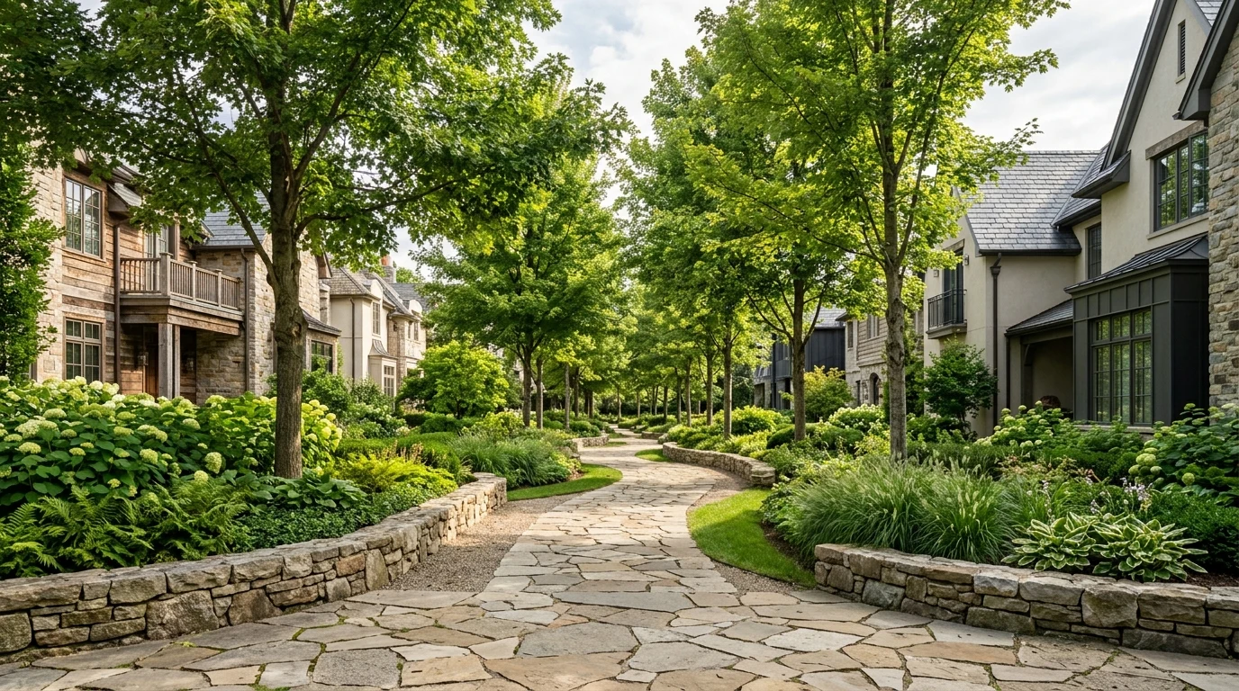 Quiet tree-lined neighbourhood street